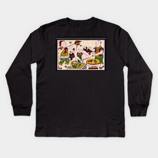 Fishes in bowl - Vietnam folk painting Kids Long Sleeve T-Shirt